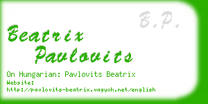 beatrix pavlovits business card